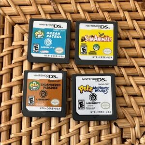 Lot of Four Nintendo DS Games Sims Animals Petz Pets Monkeyz House Ocean Patrol